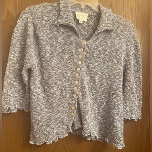 Vtg KINDRED SPIRIT knitted BUTTON top blue women’s size M- RARE